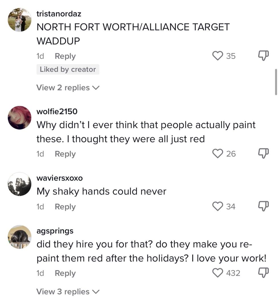 The comment section of Salina's viral TikTok video.