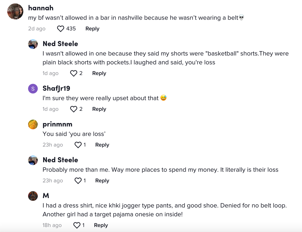 The comment section on @gainz_n_bubblebraidz's TikTok video.