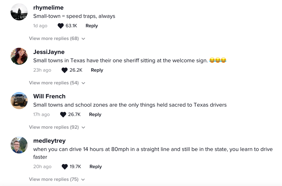The comment section on Khur's viral TikTok video.
