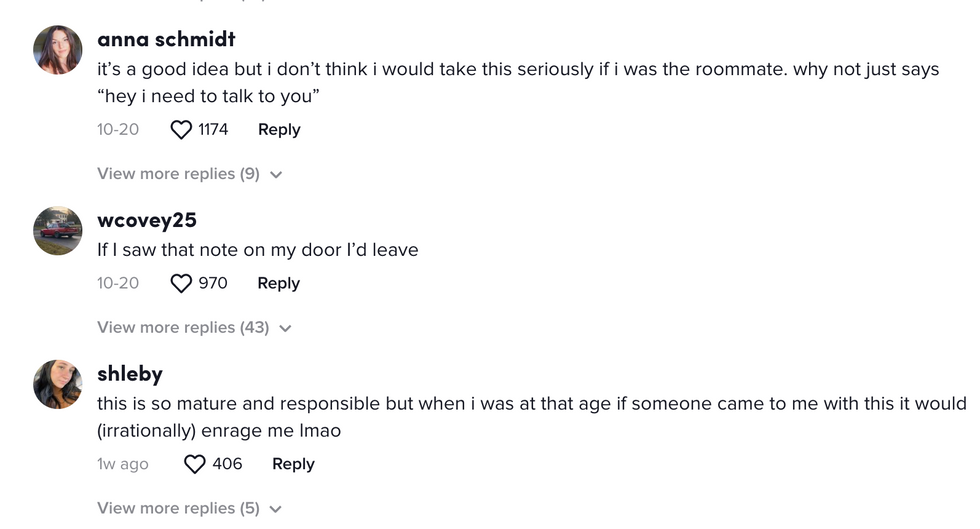 The comment section on Lemmon's viral TikTok.
