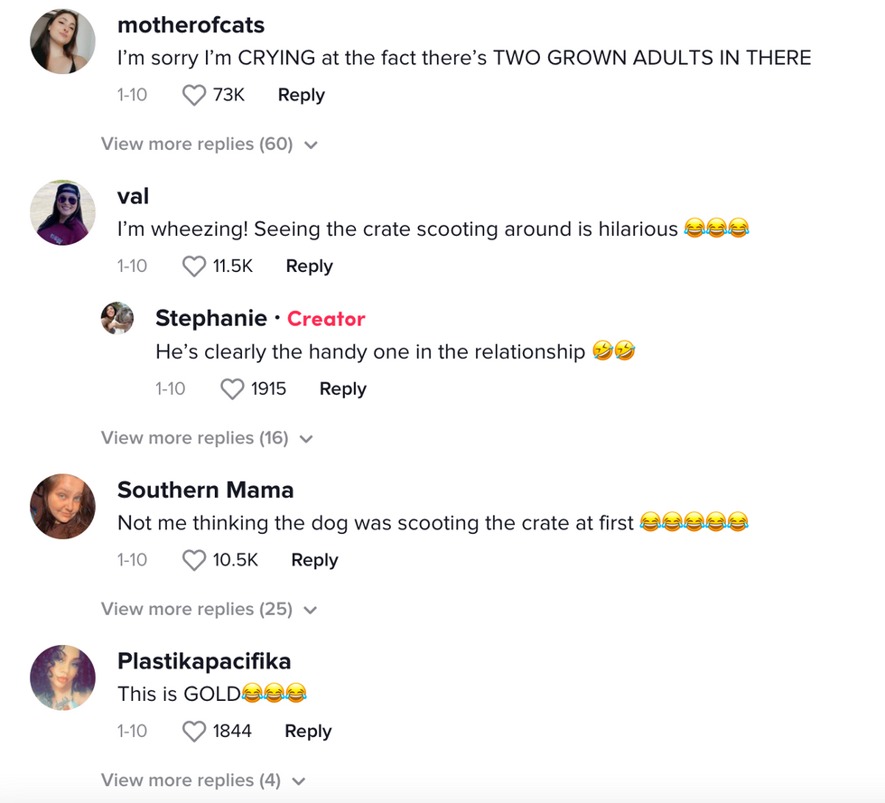 The comment section on Stephanie's viral TikTok.