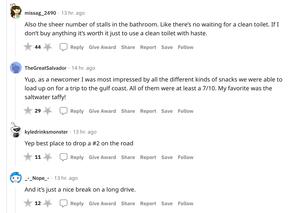 The comment section on the r/texas Reddit post.
