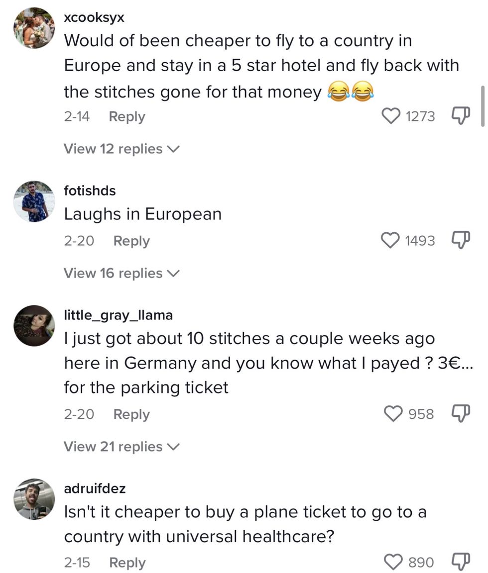 The comment section on the TikToker viral video.