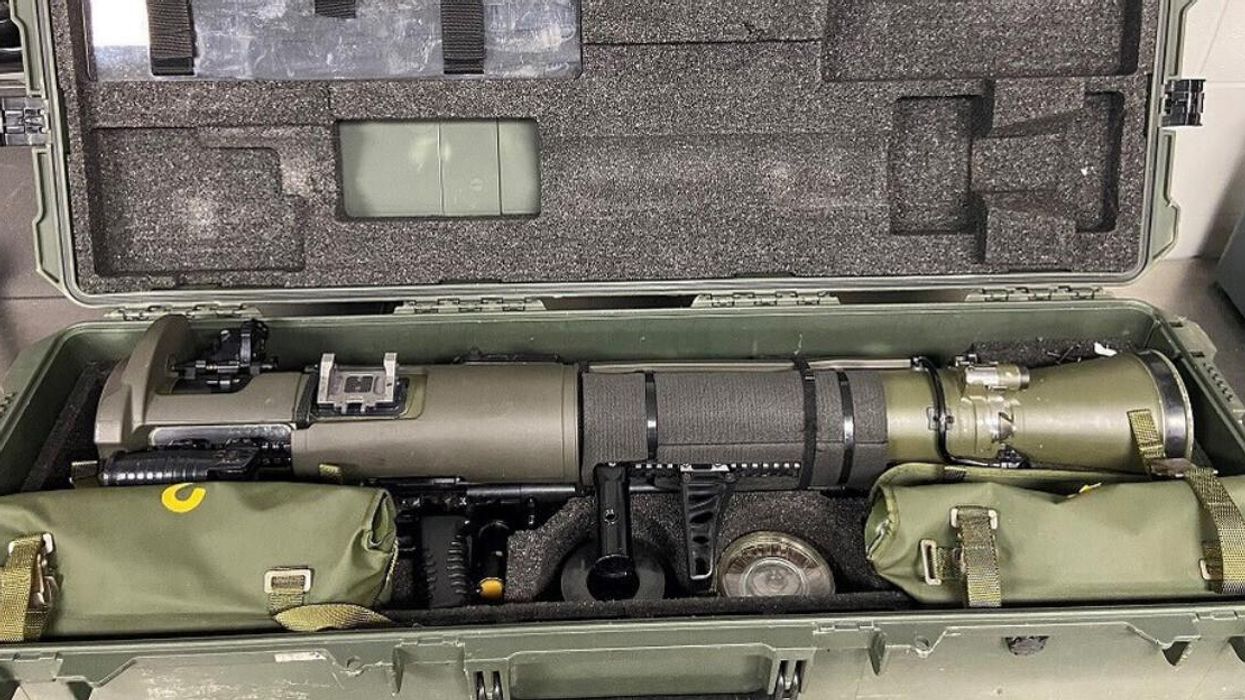 The confiscated anti-tank rifle at the San Antonio International Airport in Texas.