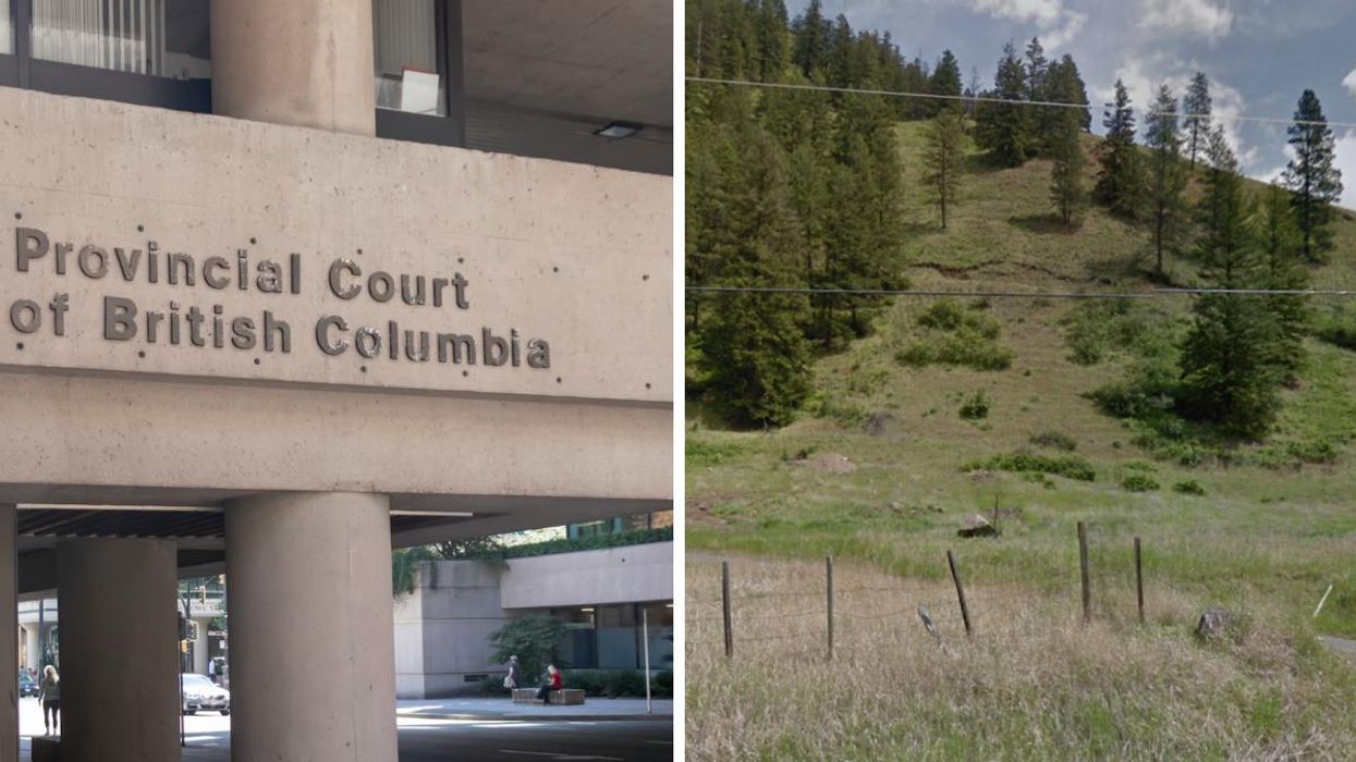 The courthouse in B.C. Right: The property in B.C.