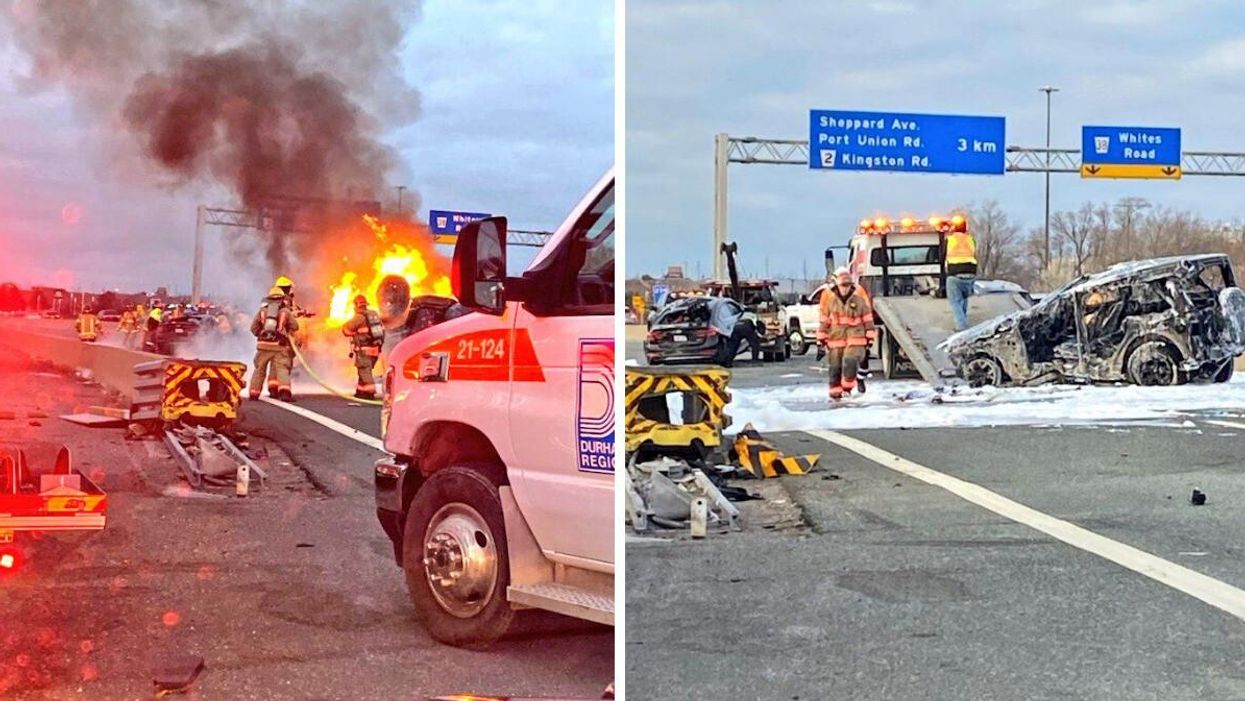 The crash on Highway 401.