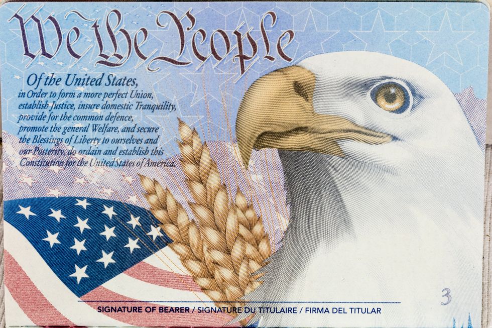 The eagle on the U.S. passport.