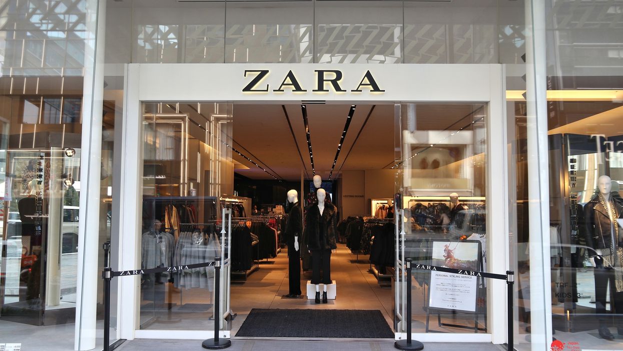 The entrance of a Zara store.