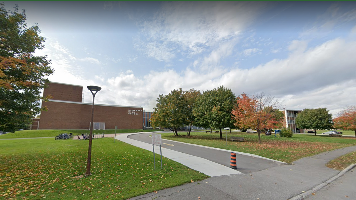 The exterior grounds of Hillcrest High School.