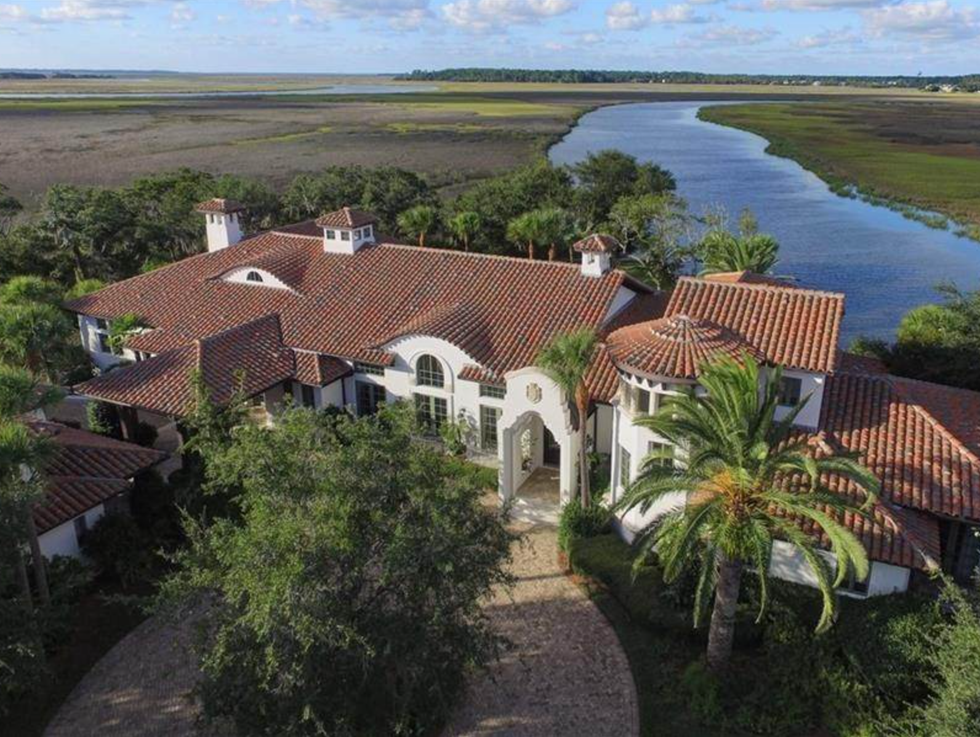 The exterior of 120 Hawkins Lane overlooking the water on St. Simons Island.