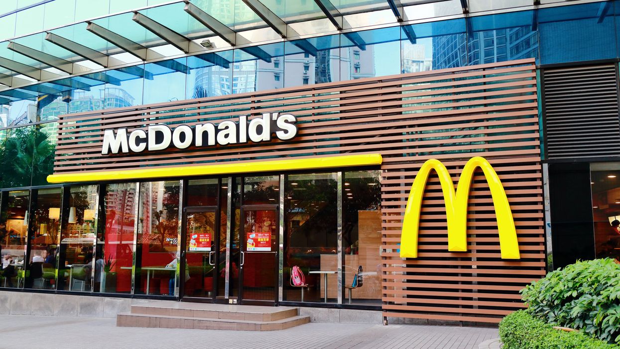 The exterior of a McDonald's.