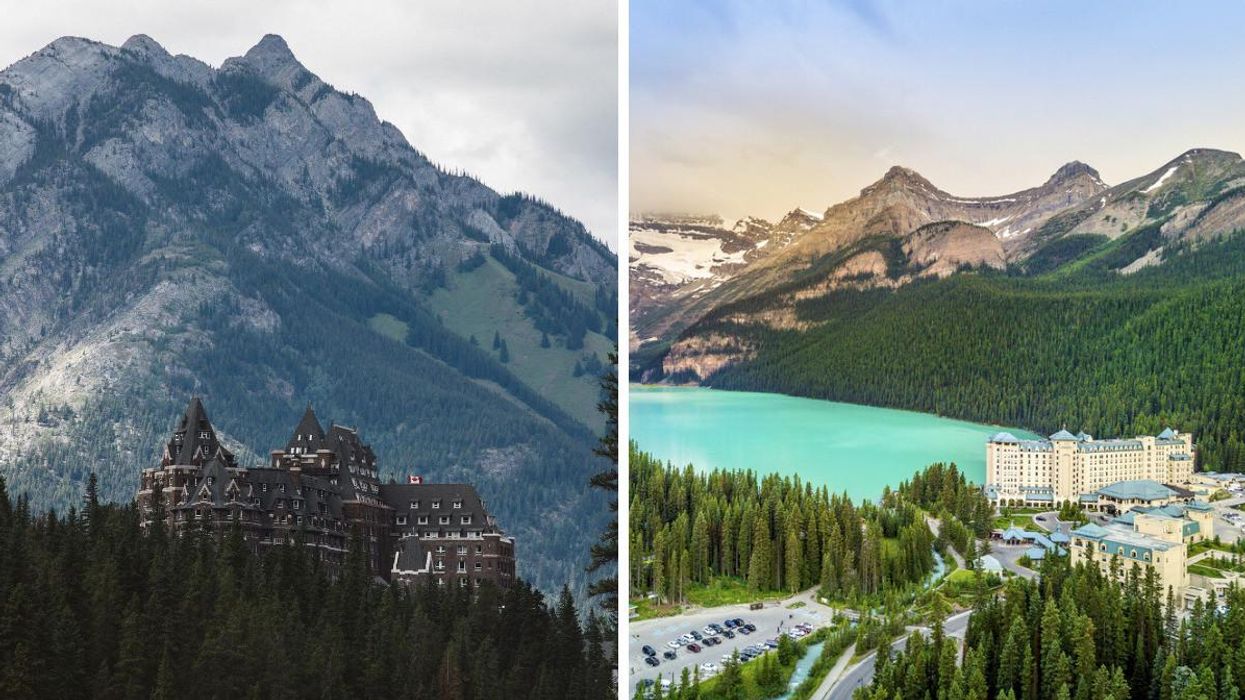 The Fairmont Banff Springs. Right: The Fairmont Chateau Lake Louise.