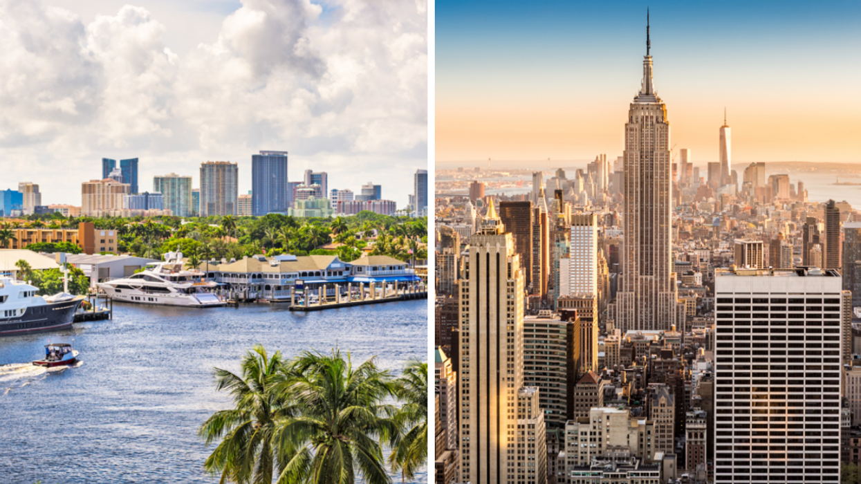 The Fort Lauderdale skyline. Right: A New York skyline.