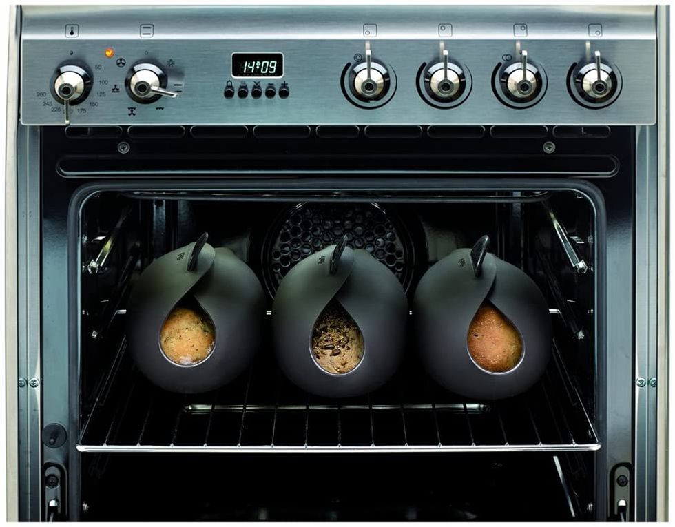 The front of an oven.