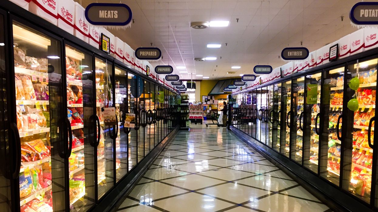 The frozen aisle of a grocery store.