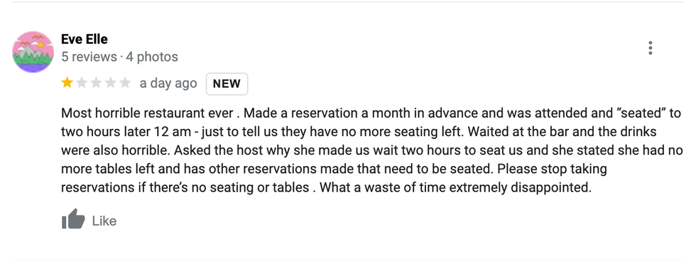 The Google review.