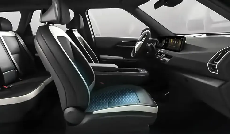 The grey interior of the Kia EV5.