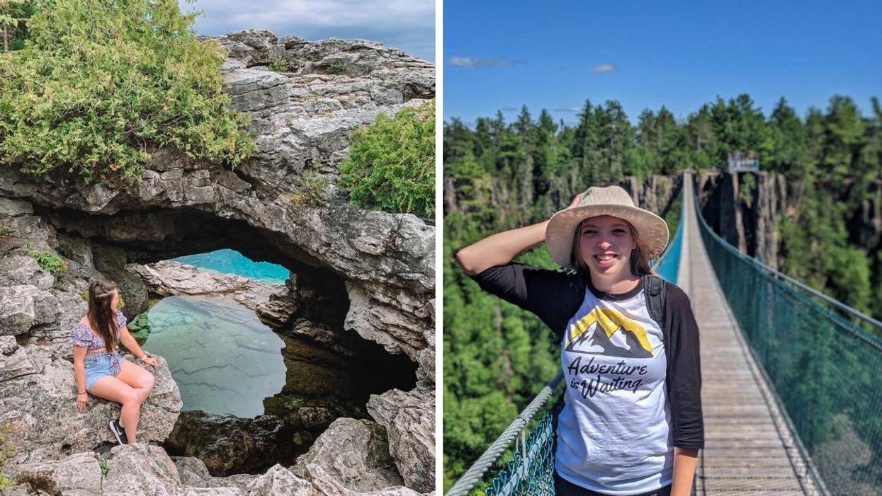 The Grotto in Tobermory, Ontario. Right: Eagle Canyon in Thunder Bay, Ontario.