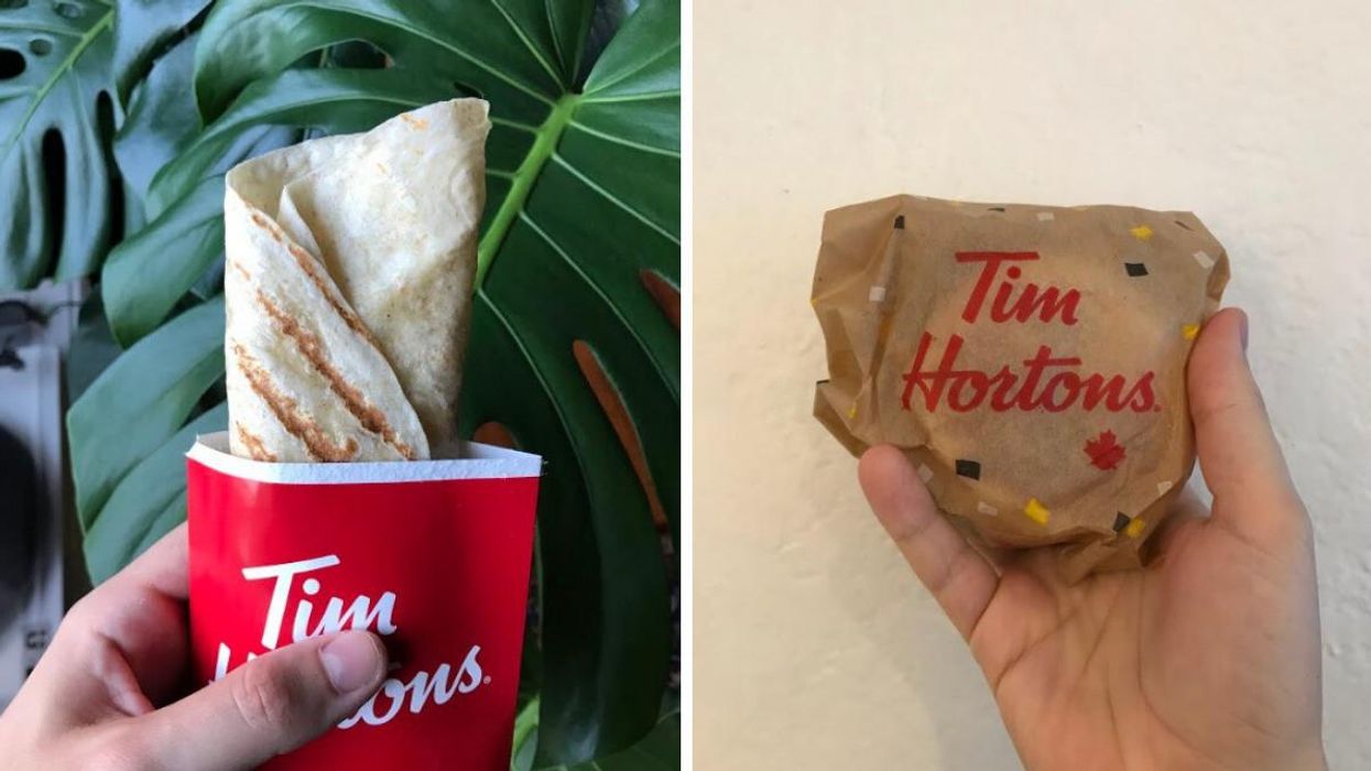 The Harvest Farmer's Wrap. Right: The Harvest Breakfast Sandwich.