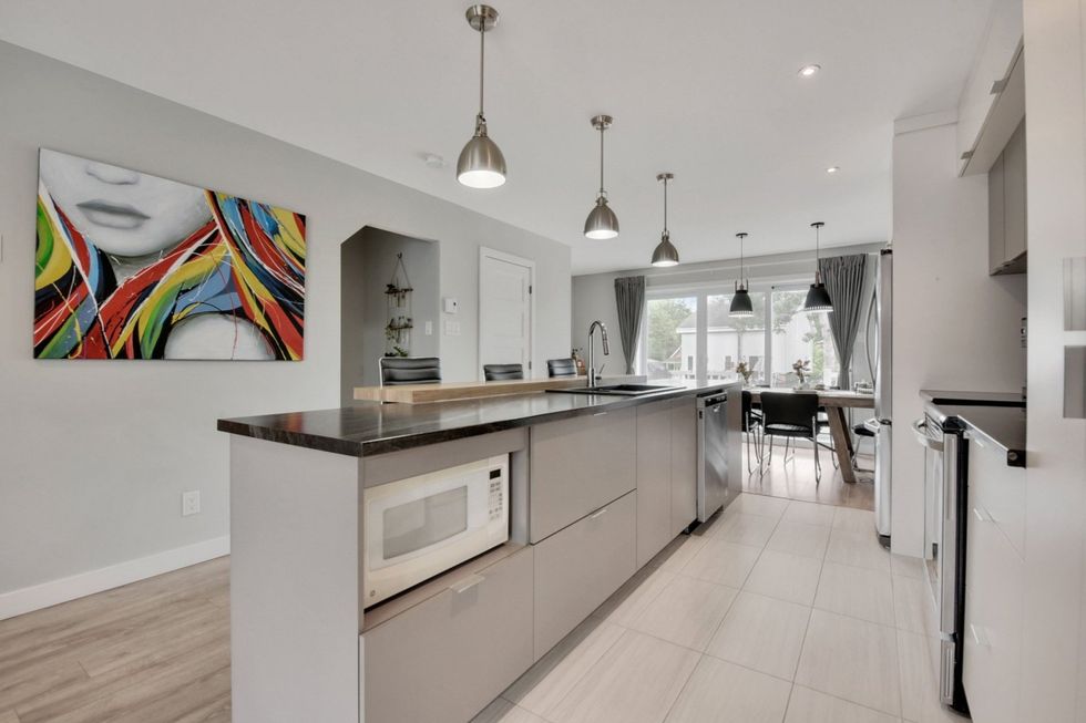 The home's open-concept kitchen