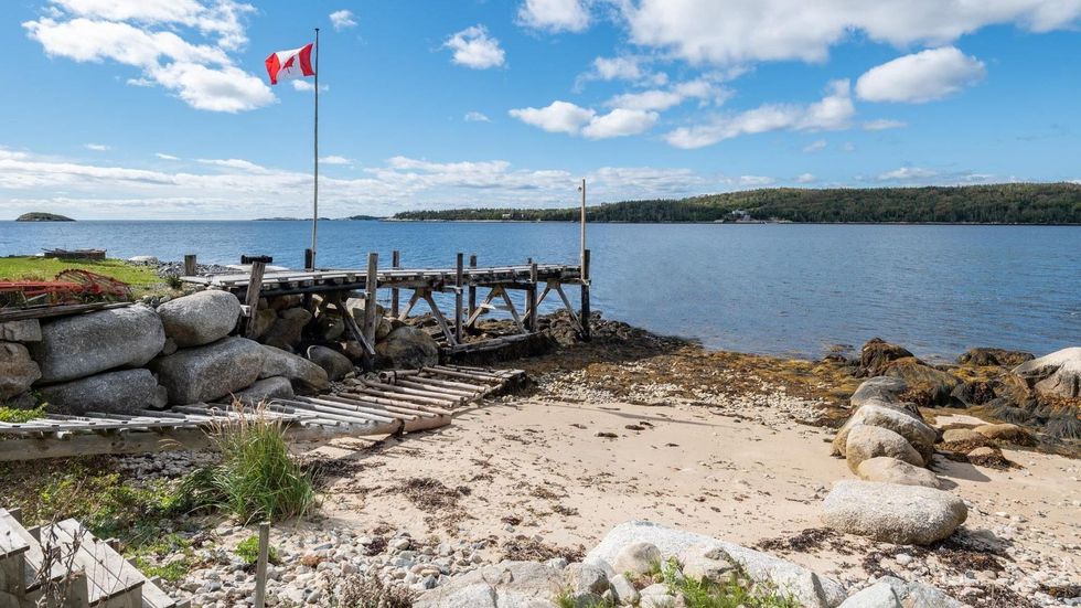 The house's private beach.