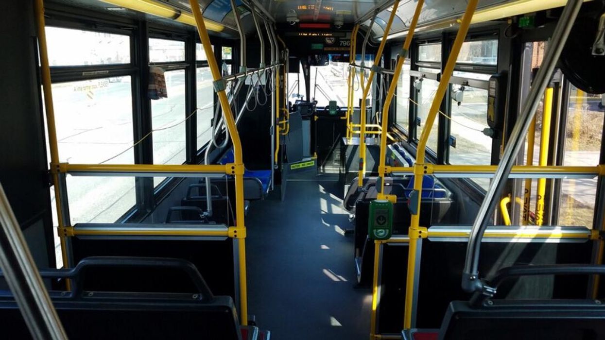 The inside of a TTC bus.