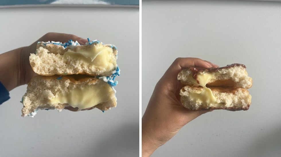 The inside of the donuts.
