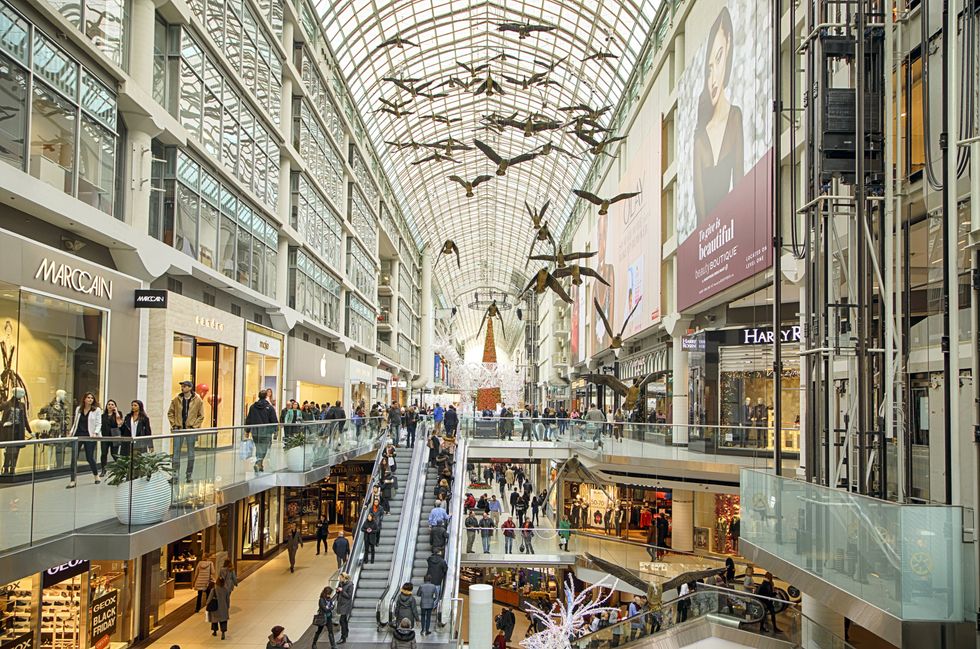 The inside of the Eaton Centre.