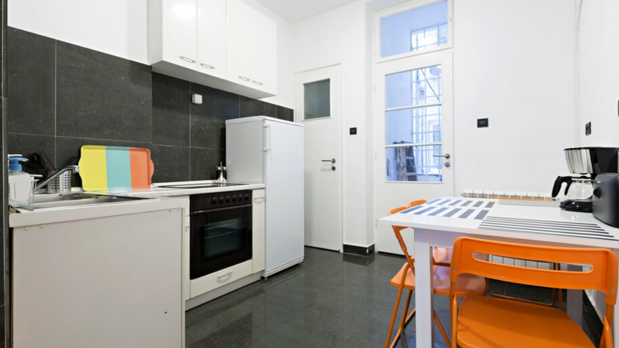 The interior of an apartment.