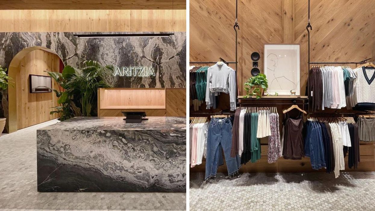 The interior of an Aritzia store in Virginia.