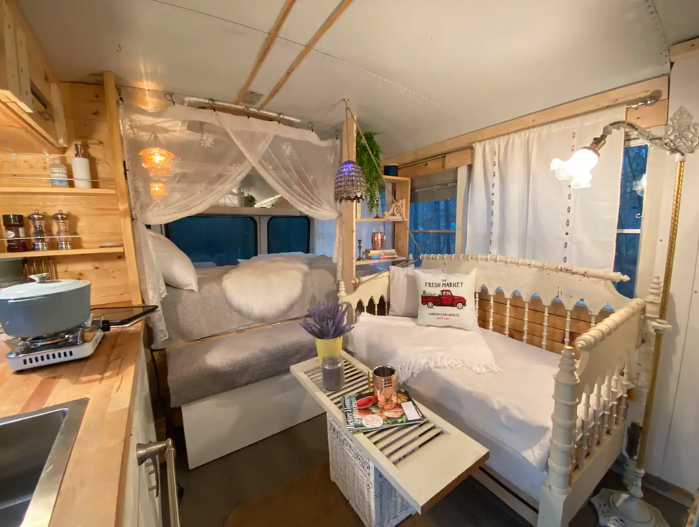 The interior of the Farmhouse on Wheel.