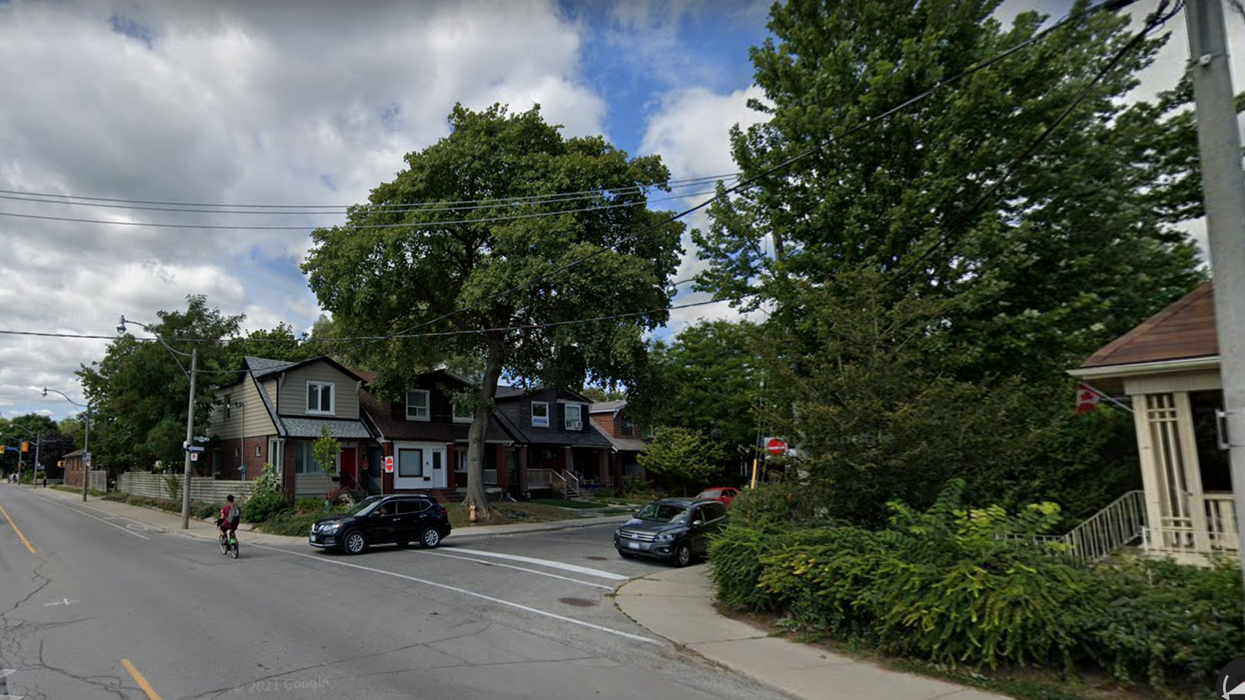 The intersection of Eastern Avenue and Berkshire Avenue in Toronto.