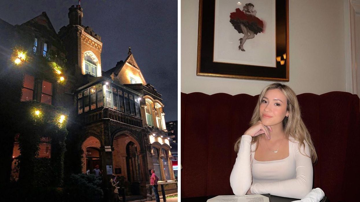 The Keg Mansion in Toronto. Right: Katherine Caspersz at the Keg Mansion.