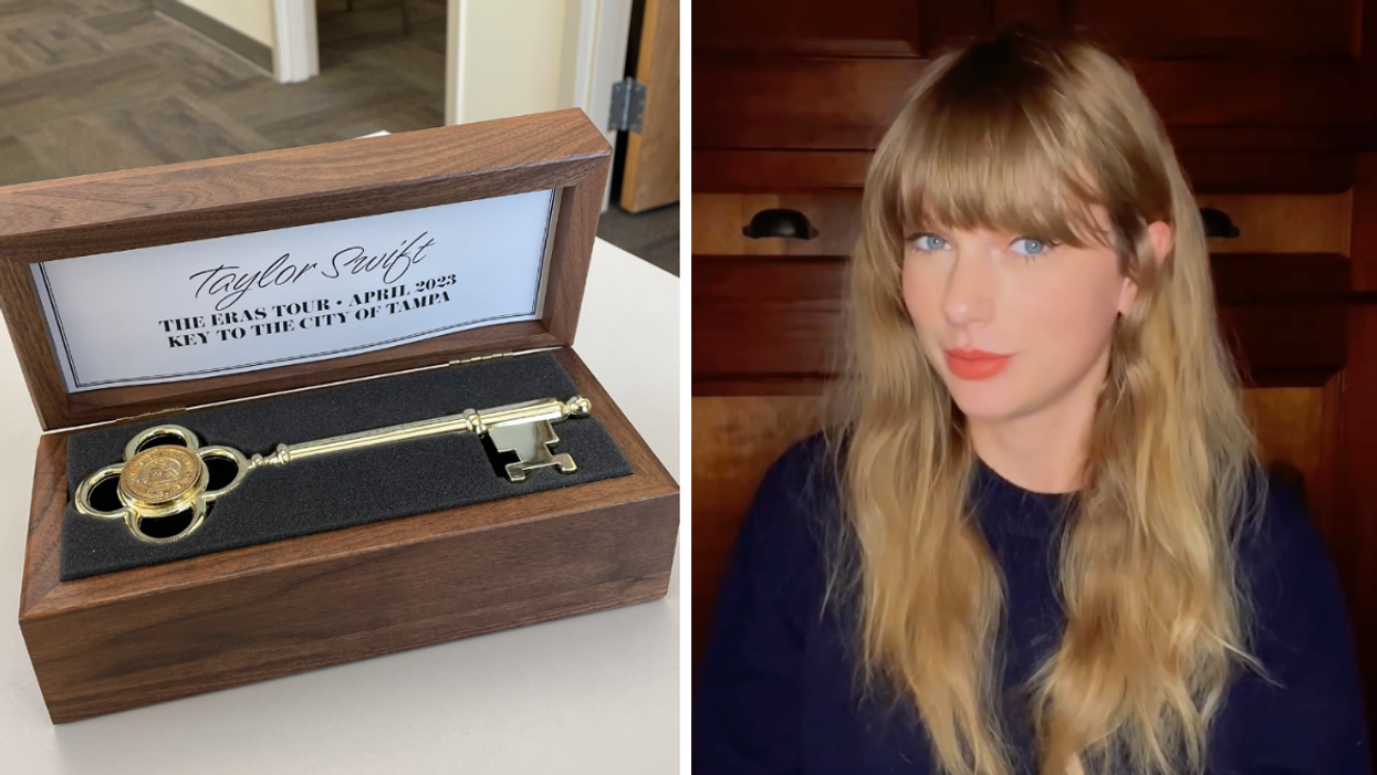 The key to the City of Tampa. Right: Taylor Swift.