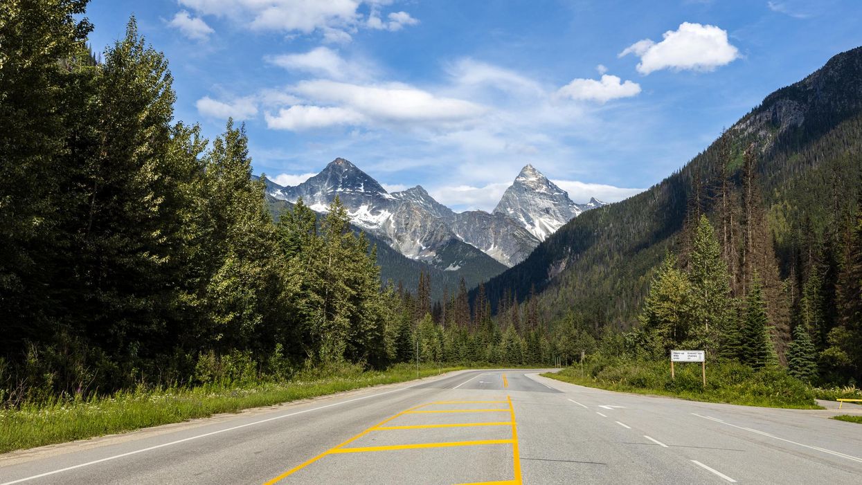 The Kicking Horse Pass Road of Yoho National Park, Canada.