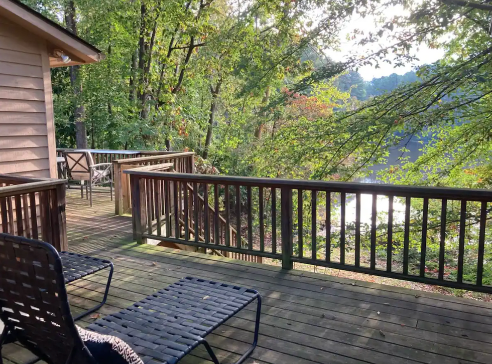 The lake view from the Airbnb deck.