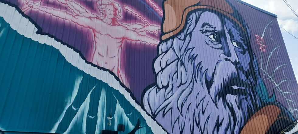 The Leonardo Da Vinci Mural in Ottawa's Little Italy.