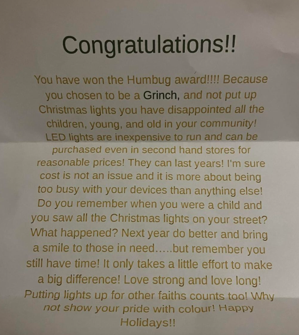 The letter received by Gerl.