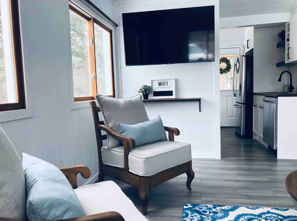 The living area in The Paddle Inn.