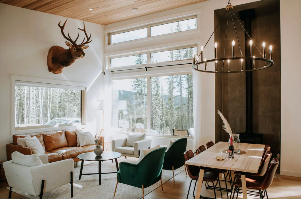 The living room in Coal Cabin.