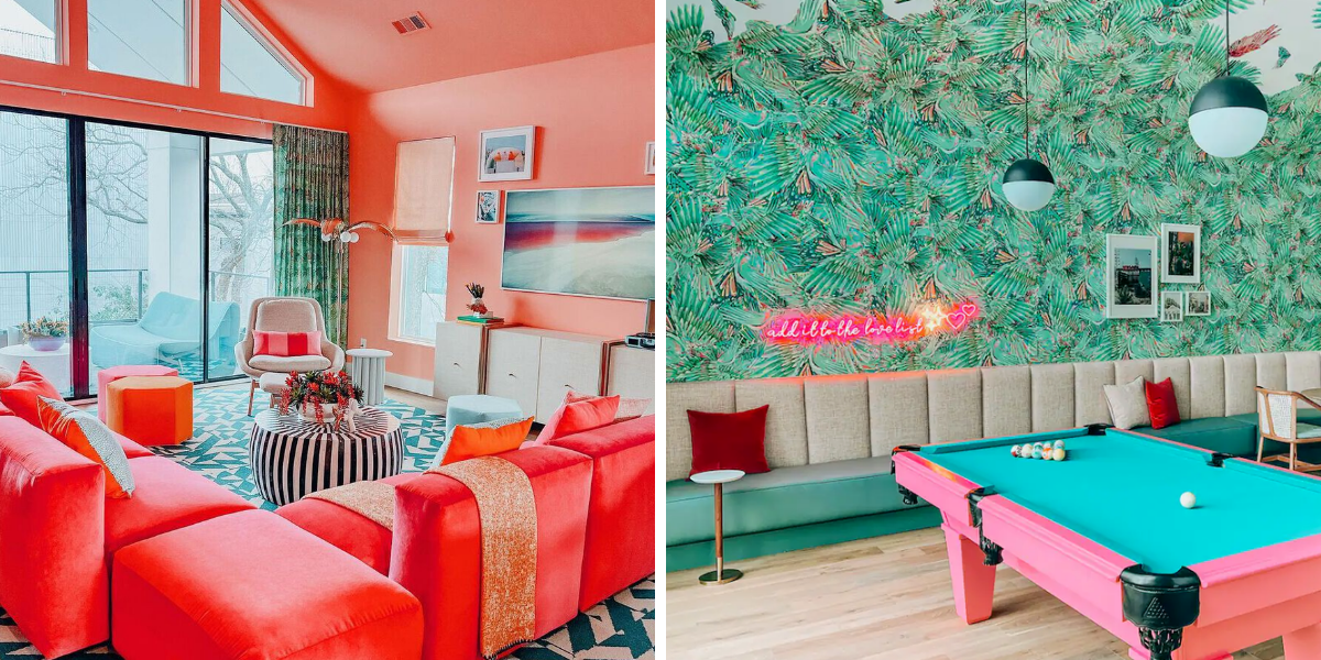 This Dallas Airbnb has a karaoke room and grammable backgrounds for