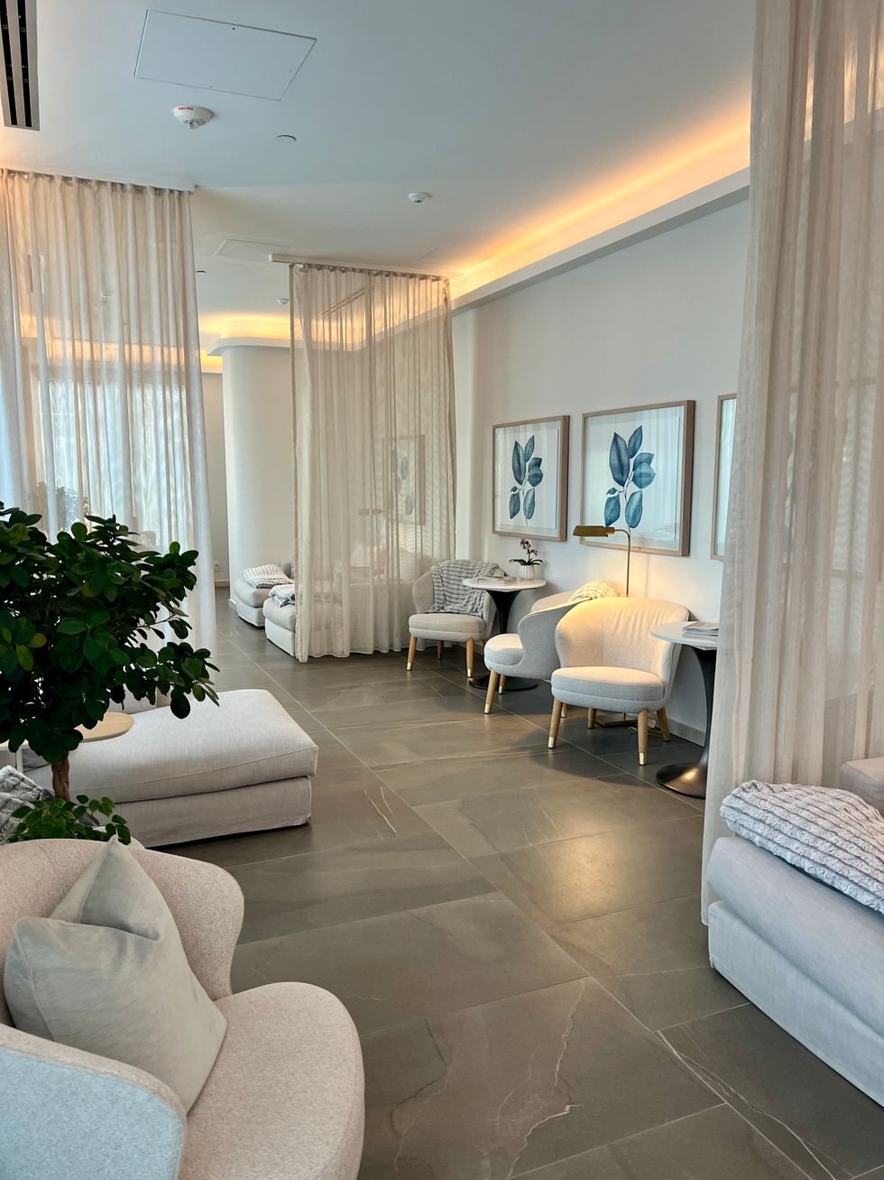 The lounge area at the spa.