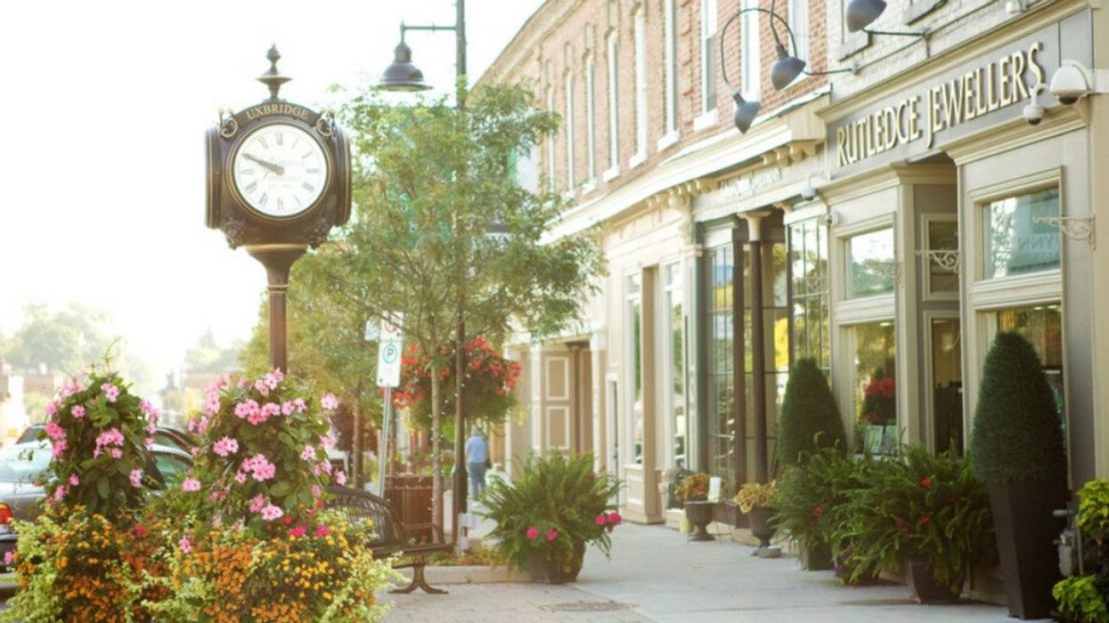 The Main Street of a small town.
