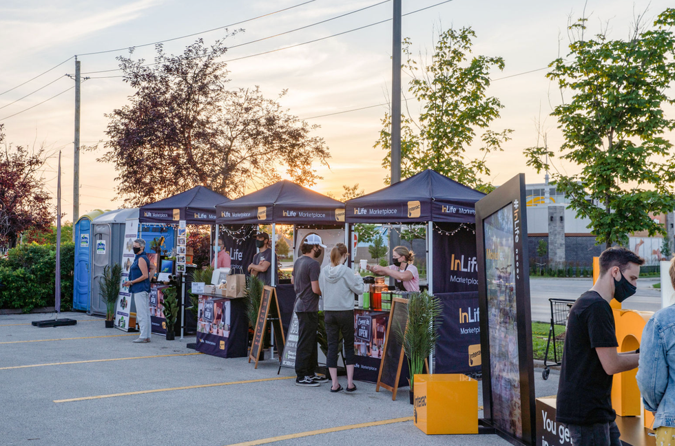 The marketplace at the drive-in theatre.