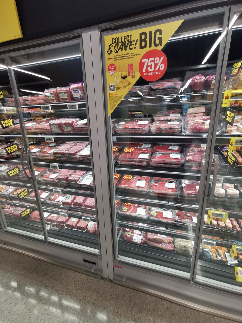 The meat section at No Frills.
