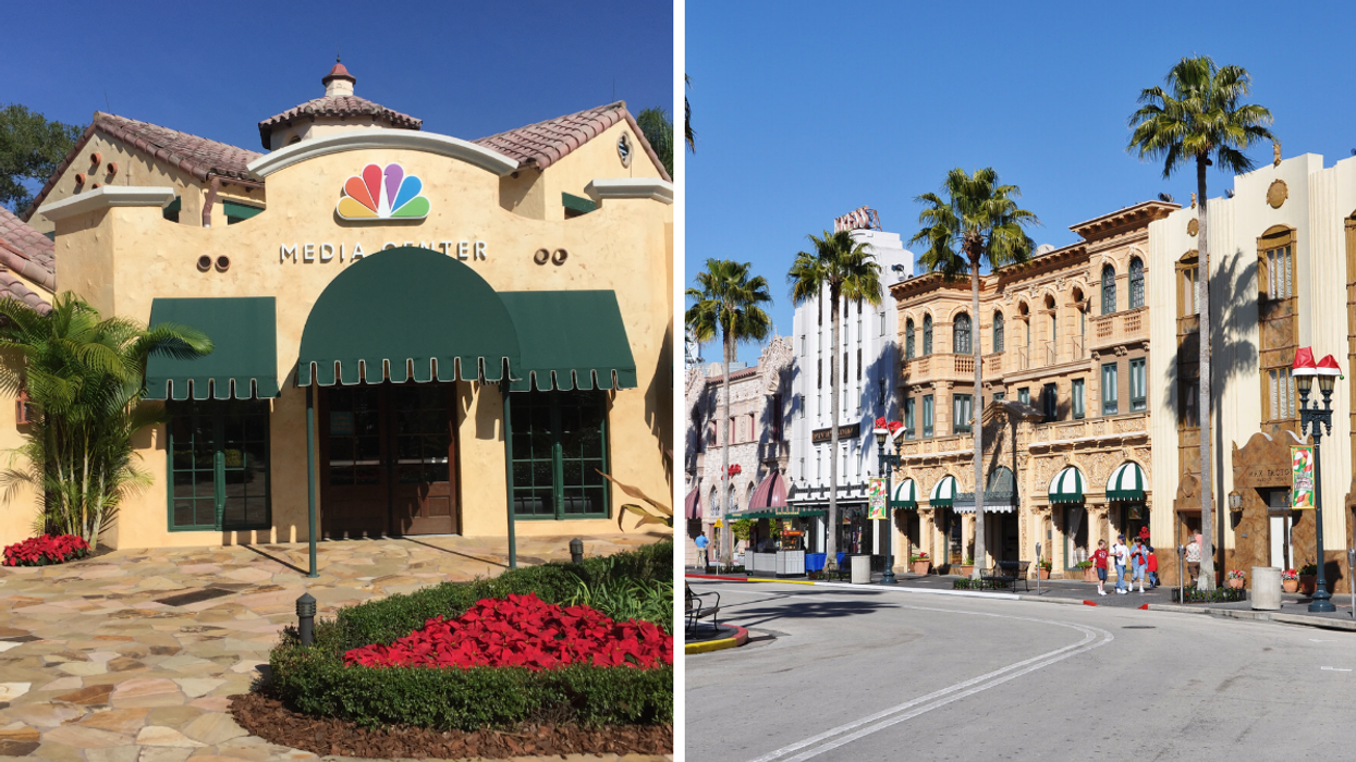 The Media Center at Unviersal Studios in Orlando. Right: Hollywood Blvd. at Universal Studios in Orlando.