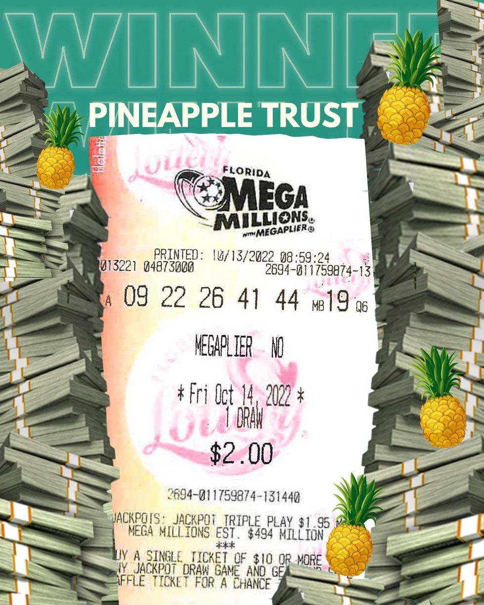 The Mega Millions winning ticket.