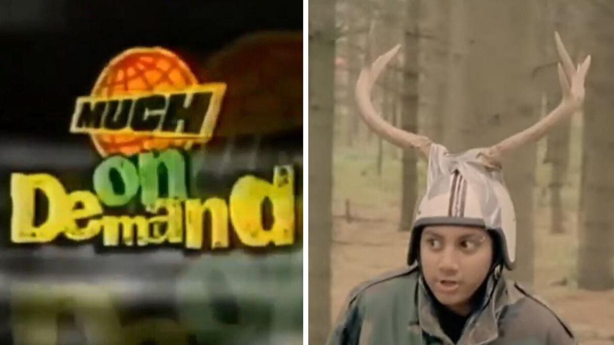 The MuchMusic logo. Right: An anti-smoking PSA.