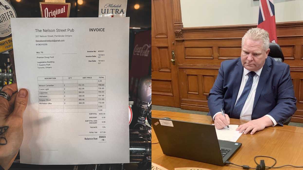 The Nelson Street Pub Sent Doug Ford An Invoice For Wasted Beer