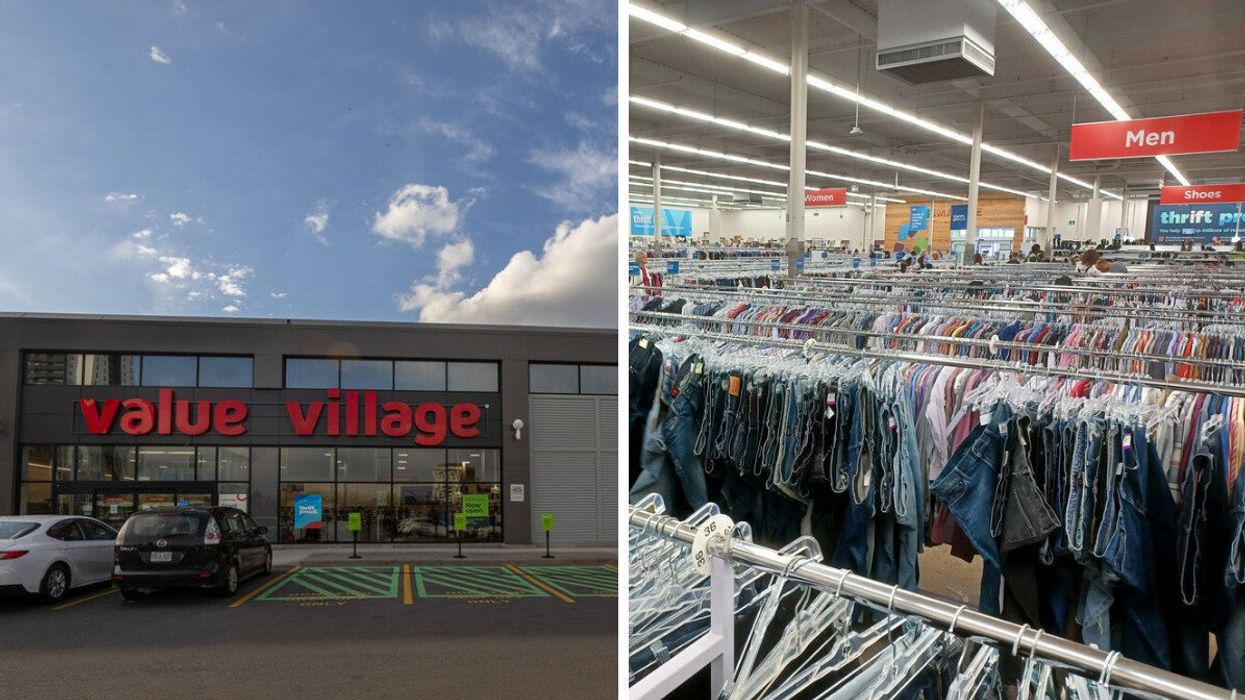 The new Value Village store in Pelmo Park-Humberlea, Toronto. Right: The inside of a Value Village Store.